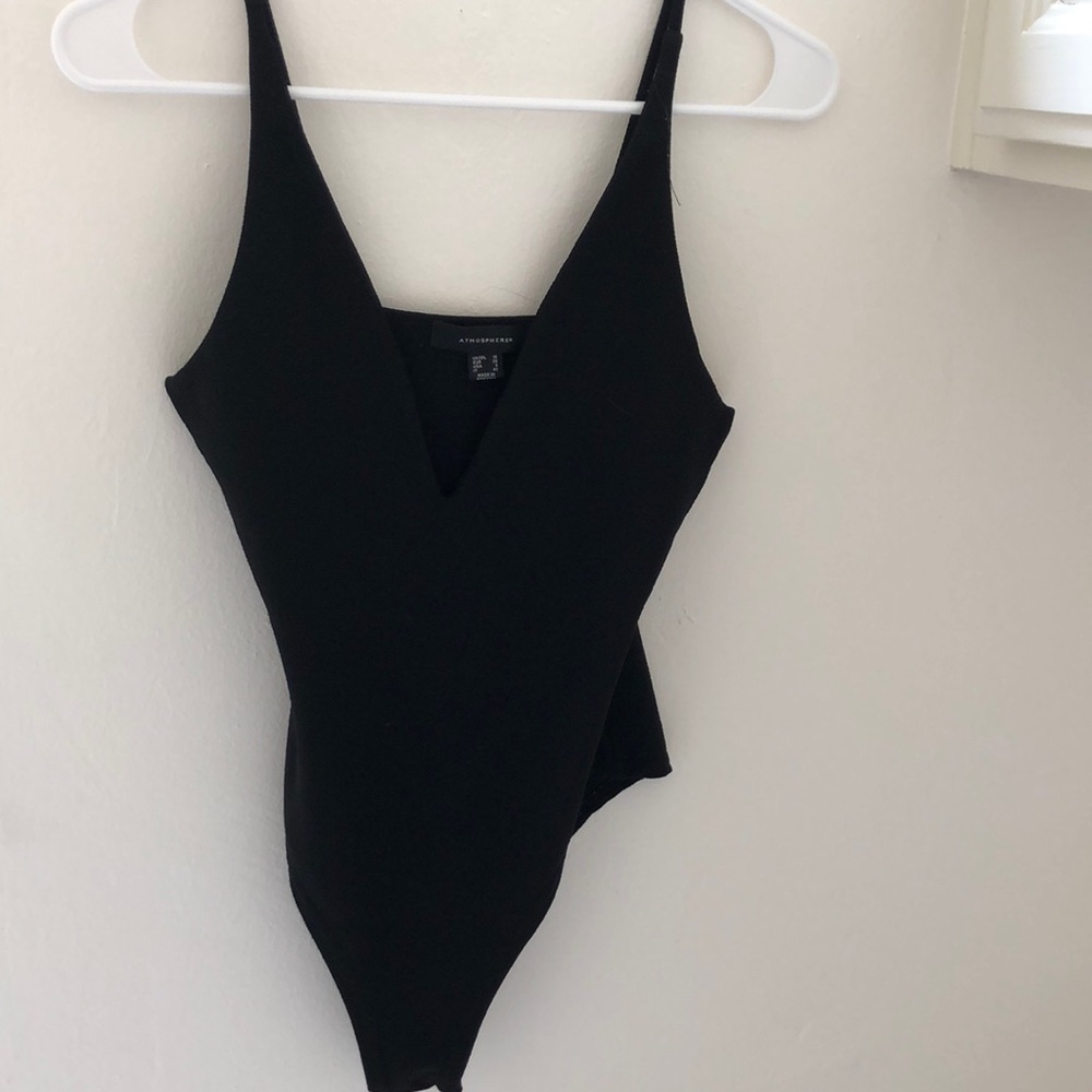 Black deep v bodysuit